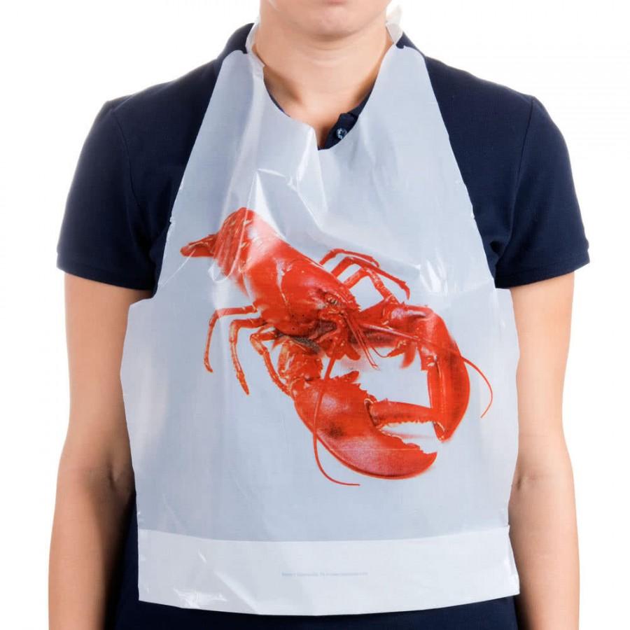 زفاف - Pack of 12 disposable Adult size lobster bibs. Poly plastic design. Perfect for cookouts, lobster broils, crafwish, BBQ and events!