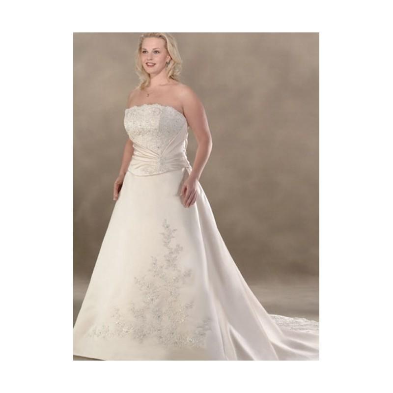 زفاف - A-line Strapless Beading Sleeveless Court Trains Satin Wedding Dresses In Canada Wedding Dress Prices - dressosity.com