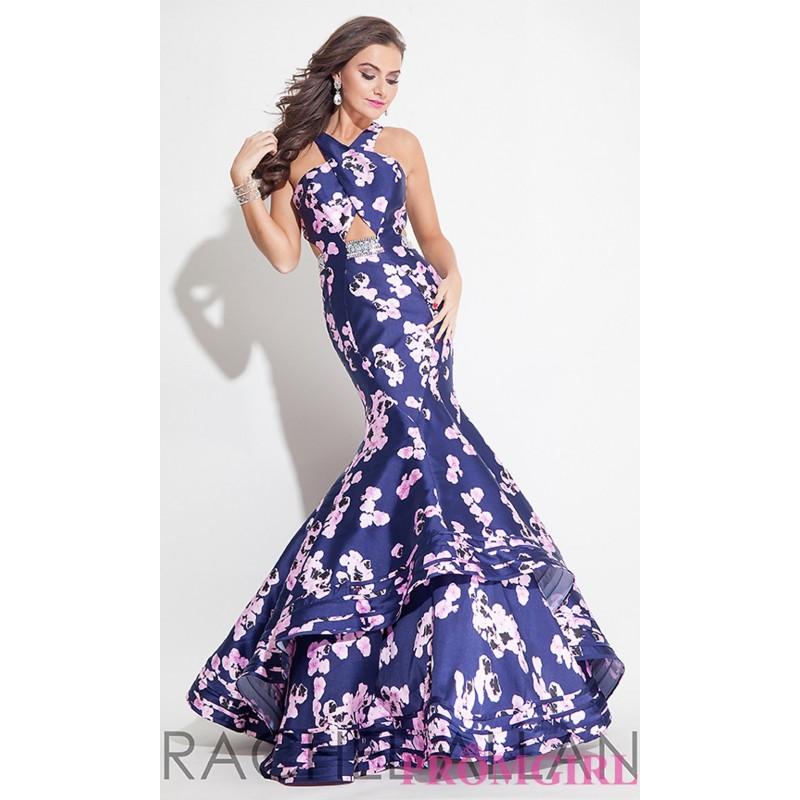 زفاف - Long Print Mermaid Style Open Back Prom Dress by Rachel Allan - Discount Evening Dresses 