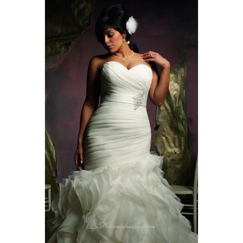 Mariage - Ruffled Skirt Wedding Gown by Mori Lee - Color Your Classy Wardrobe