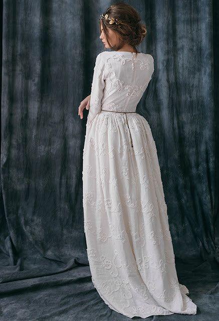 Свадьба - Rabia / Rustic Wedding Dress-long Sleeve Wedding Dress With Sleeve Country Alternative-wedding Dress Boho Wedding Dress Bohemian Wedding