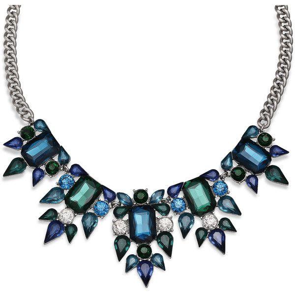 زفاف - Mixit™ Blue And Teal Crystal Silver-Tone Statement Necklace