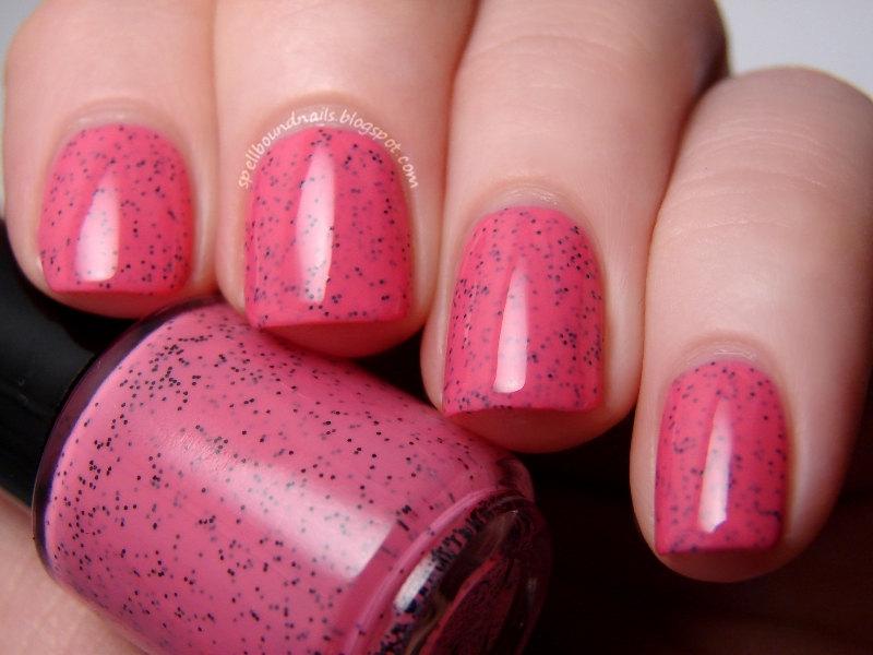 Hochzeit - Watermelon Seeds - Custom Hot Pink Black Glitter Polish