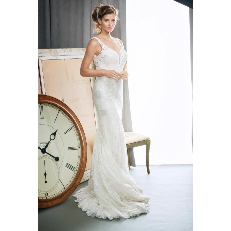 زفاف - 17102 by Kenneth Winston - Ivory Sequin Floor Sweetheart  Plunge  Straps Wedding Dresses - Bridesmaid Dress Online Shop