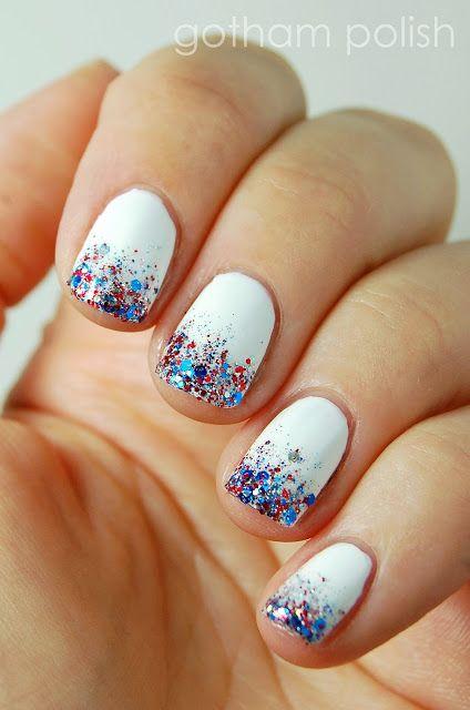 Hochzeit - Jeweled 4th of July Nails