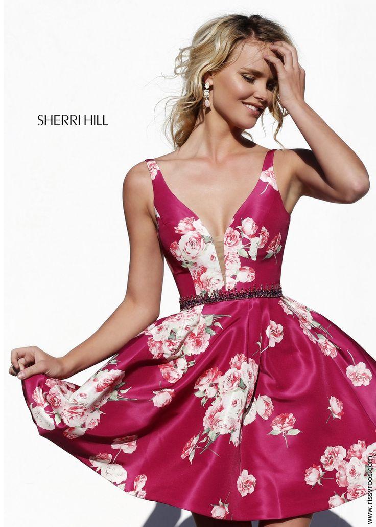 زفاف - Sherri Hill 32321 Floral Print Short Dress