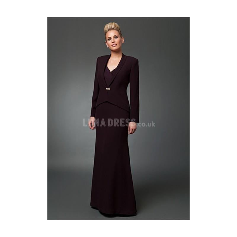 Mariage - Perfect Brown Mermaid V Neck With Beading Mother of the Groom Dress - Compelling Wedding Dresses