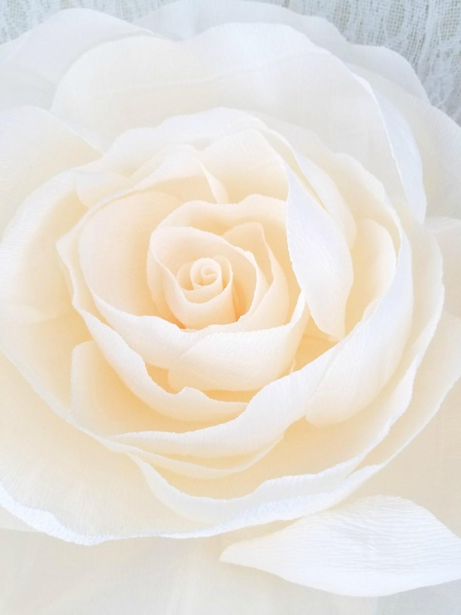 زفاف - Giant 12 inch paper rose, crepe paper rose, giant bouquet flower, crepe paper flower, fake flowers, baby shower decor, big bouquet flowers - $34.95 USD