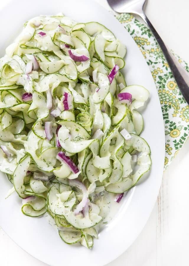 Hochzeit - Cucumber Salad With Ranch
