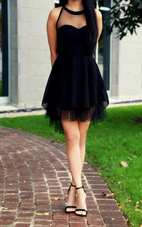 Black Homecoming Dress,Tulle Homecoming ...