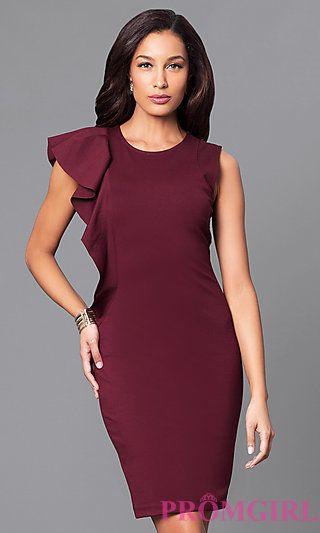 Mariage - Short Sleeveless Party Dress With Flutter Sleeve
