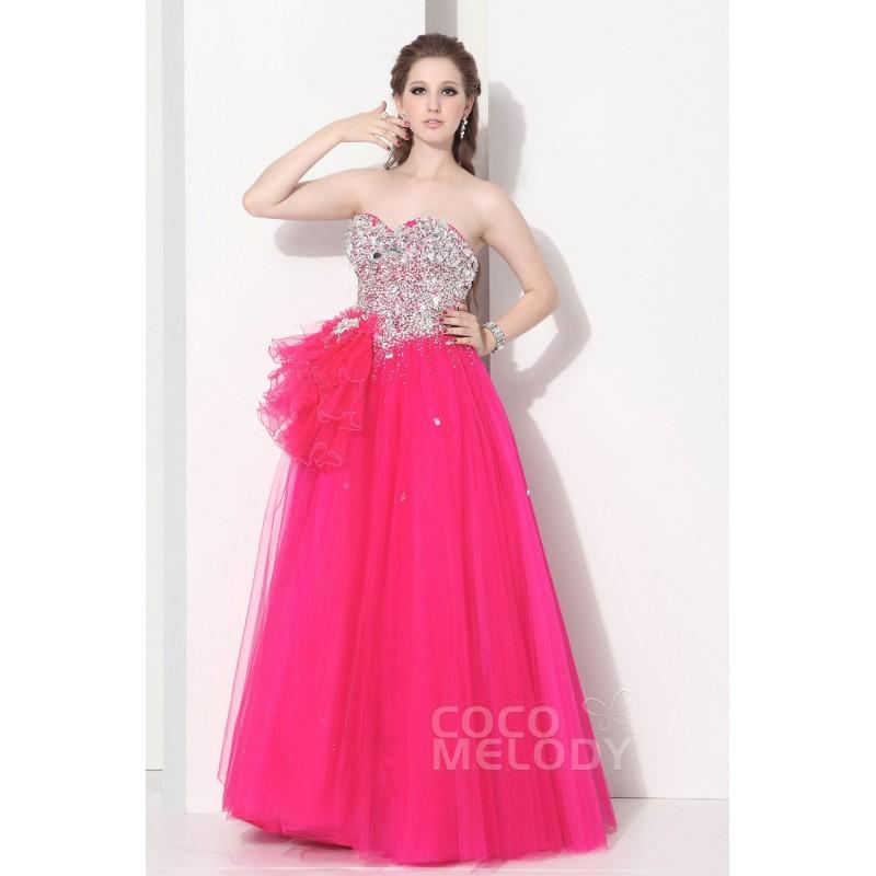 Mariage - Luxurious Ball Gown Sweetheart Floor Length Tulle Fandango Pink Quinceanera Dress COLF13009 - Top Designer Wedding Online-Shop