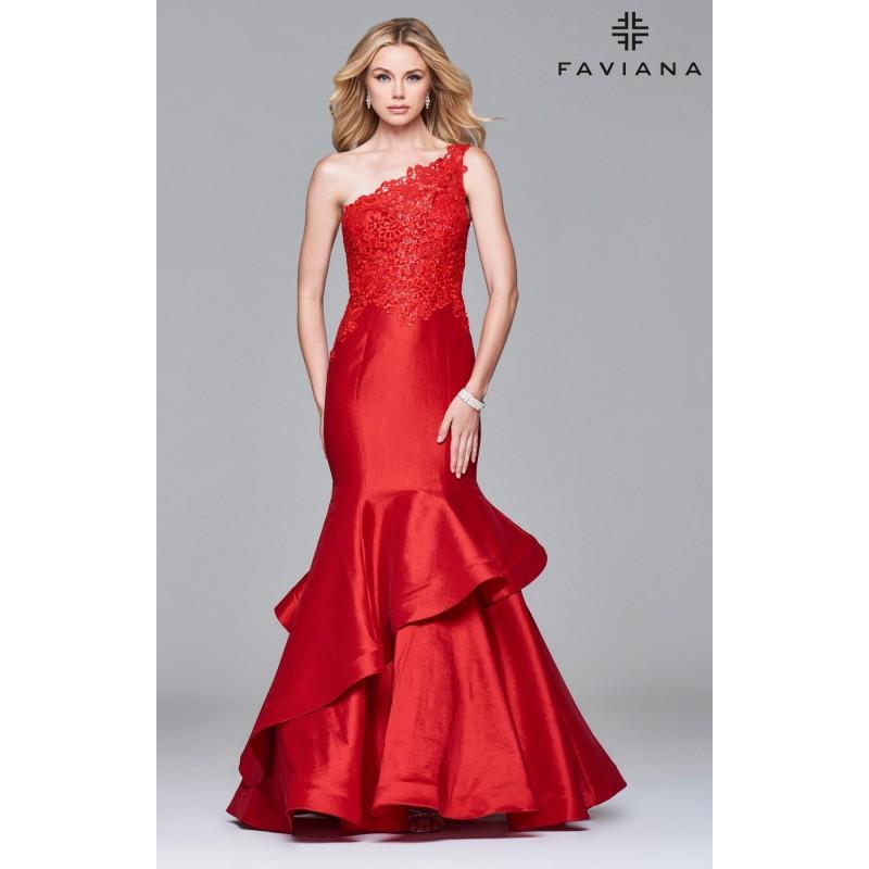 Hochzeit - Black Faviana 7970 - Mermaid Lace Simple Dress - Customize Your Prom Dress