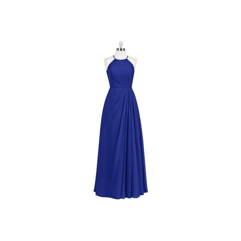 Mariage - Royal_blue Azazie Heather - Illusion Floor Length Chiffon Halter Dress - Cheap Gorgeous Bridesmaids Store