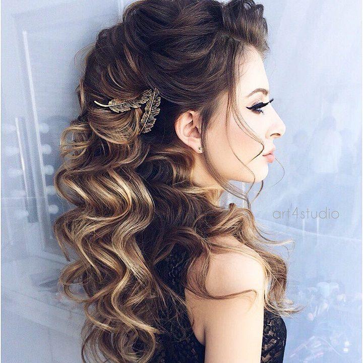 Свадьба - Half Up Half Down Wedding Hairstyle – Partial Updo Bridal Hairstyle Ideas