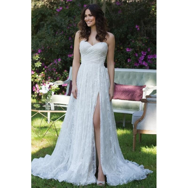 Hochzeit - Style 3961 by Sincerity Bridal - Chapel Length LaceSatinTulle Sweetheart Floor length Sleeveless A-line Dress - 2017 Unique Wedding Shop