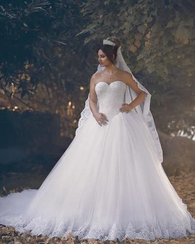 Wedding - Bling Bling Sweetheart Drop Waist Wedding Princess Dresses With Lace Appliques,JD 100 From June Bridal