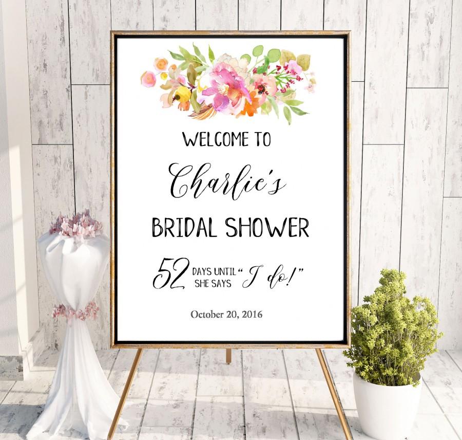 زفاف - Welcome Bridal Shower Sign Instant Download Bridal Brunch Sign Bridal Shower DIY Welcome Gold Pink Printable Sign Says I Do Sign idbs22 - $12.00 USD