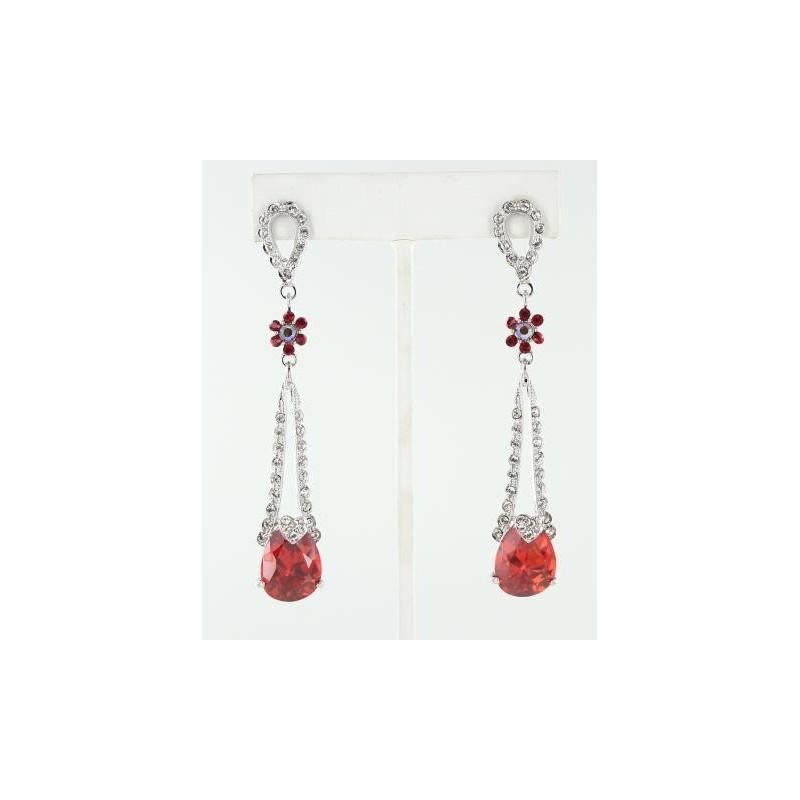 Mariage - Helens Heart Earrings JE-X002112-S-Red Helen's Heart Earrings - Rich Your Wedding Day