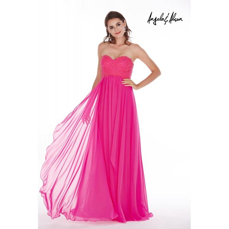 Hochzeit - Angela and Alison Long Prom 61207 Turquoise,Fuchsia,Spring Green Dress - The Unique Prom Store