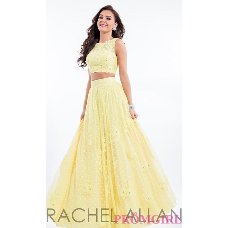 زفاف - Two Piece Polka Dot Embroidered Prom Dress by Rachel Allan - Discount Evening Dresses 