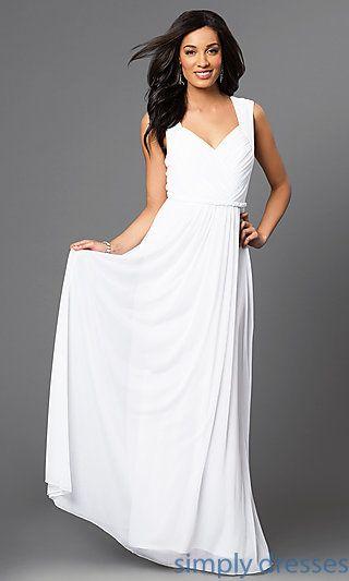 زفاف - SI-11341 - Floor-Length V-Neck Sleeveless Dress