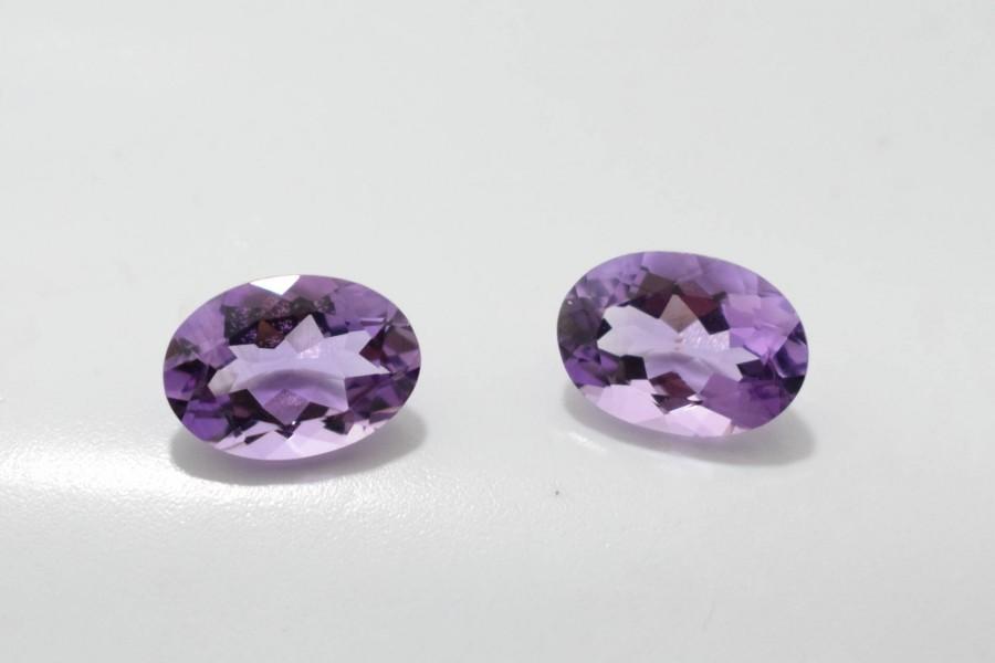 Mariage - Amazing Super Top High Quality Natural Deep Purple Amethyst Pair 10x14x6.5 MM Feceted Oval Shape 2 Pcs Lot