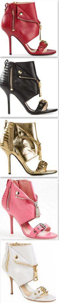 Mariage - 'Moto Jacket' Leather Sandals - (Red, Black, Gold, Pink, White)