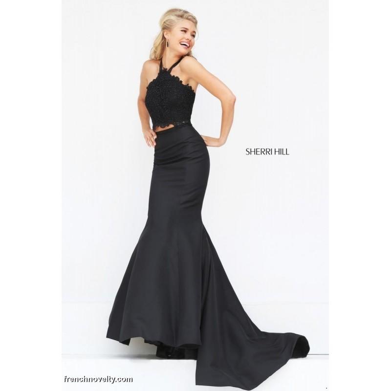 Hochzeit - Sherri Hill 50419 Halter 2pc Mermaid Dress - Brand Prom Dresses