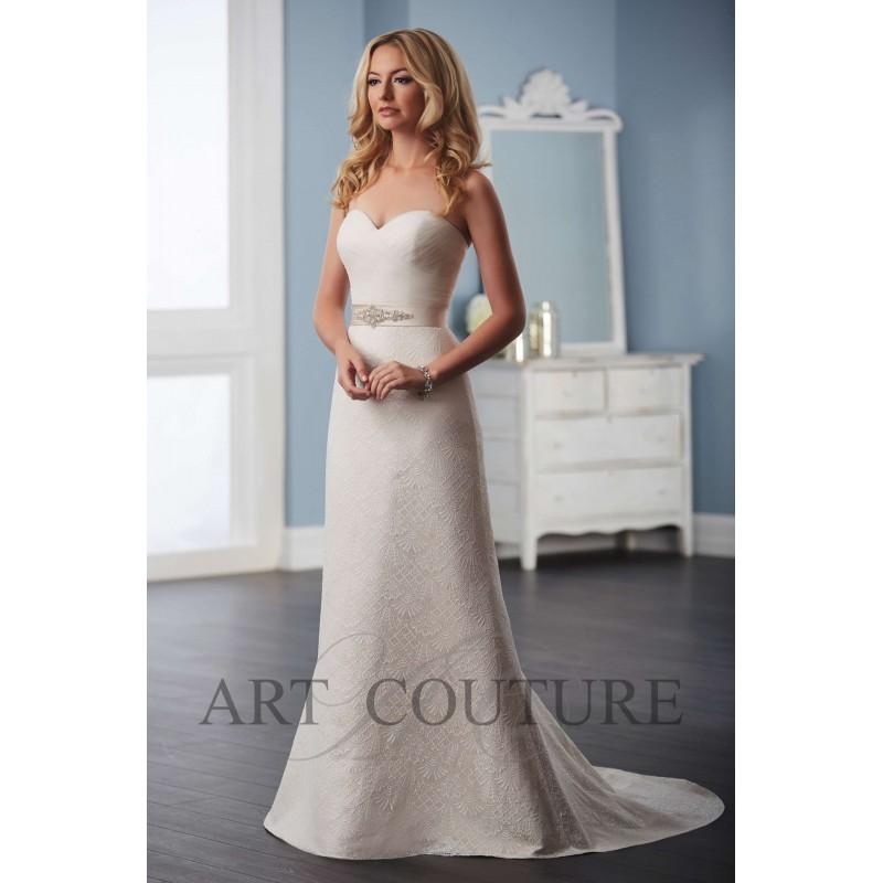 Hochzeit - Eternity Bride Style AC538 by Art Couture - Ivory Lace  Organza Belt Floor Sweetheart  Strapless A-Line Wedding Dresses - Bridesmaid Dress Online Shop