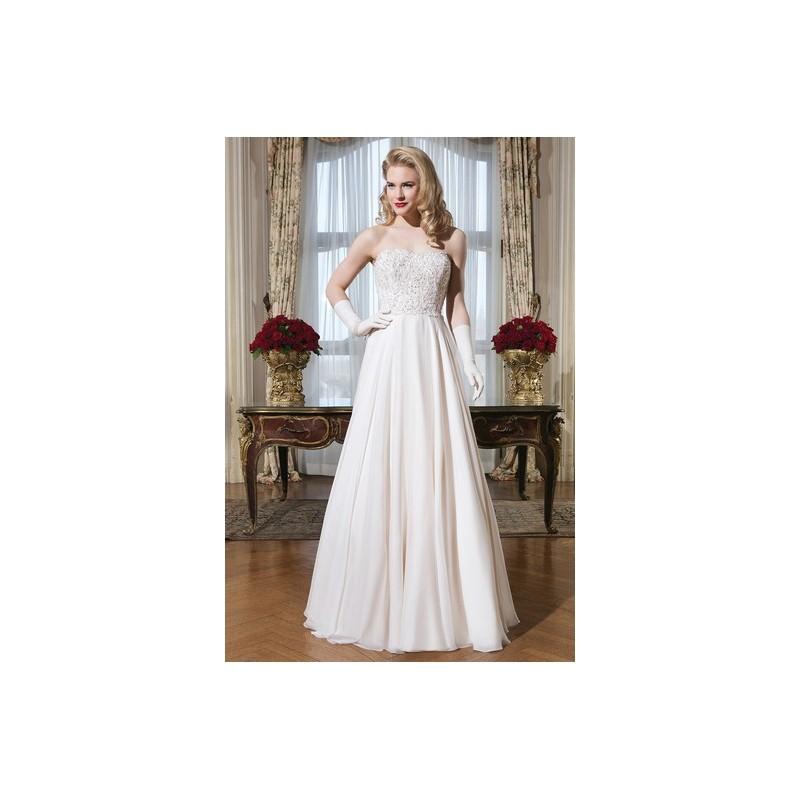 Wedding - Justin Alexander 8757 - Spring 2015 Justin Alexander Ivory Full Length A-Line Strapless - Nonmiss One Wedding Store