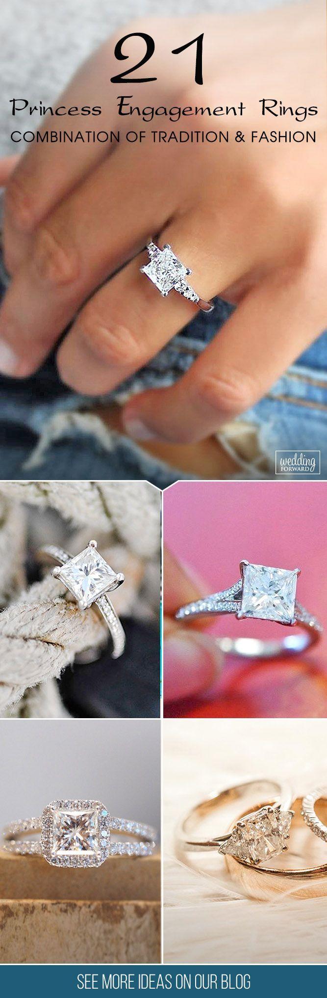 Wedding - 21 Breathtaking Princess Cut Engagement Rings