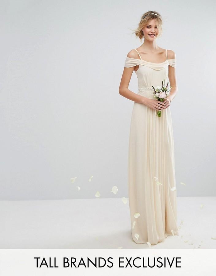 Hochzeit - TFNC Tall Wedding Cold Shoulder Embellished Maxi Dress