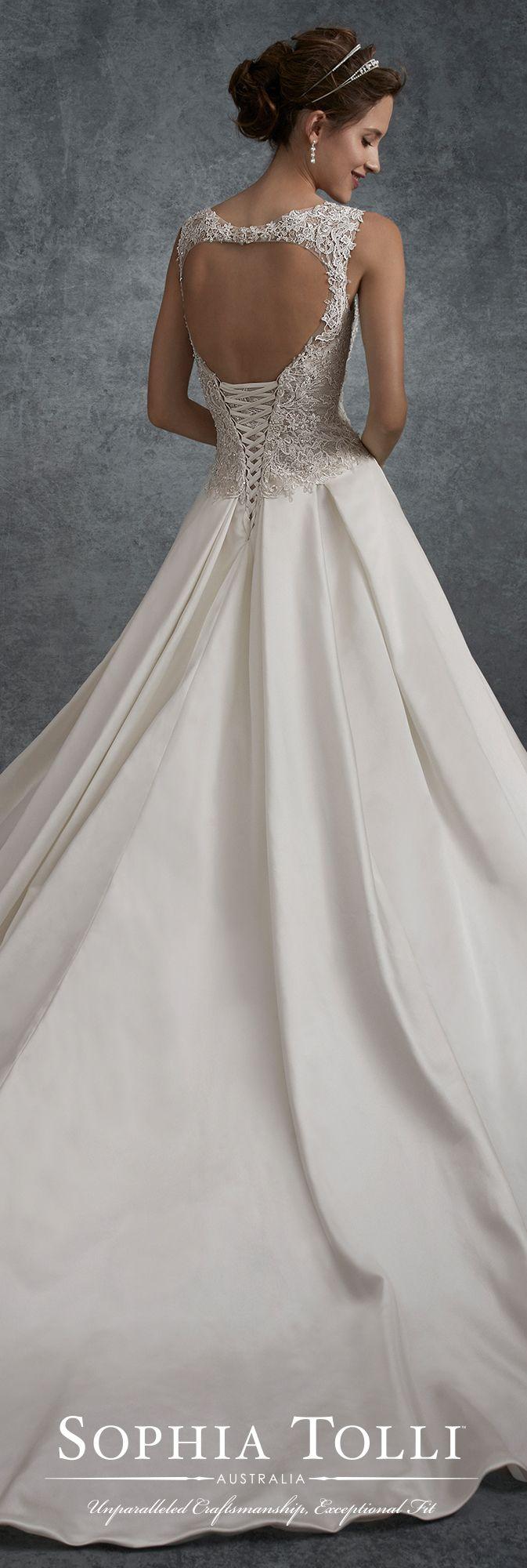 lace bodice satin skirt wedding dress