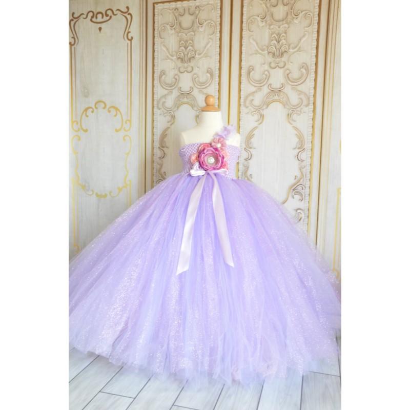 Mariage - Lavender and Pink Flower girl tutu dress - Hand-made Beautiful Dresses