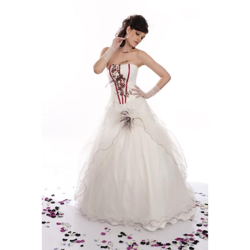 Wedding - Pia Benelli, Rock ecrue et bordeaux - Superbes robes de mariée pas cher 