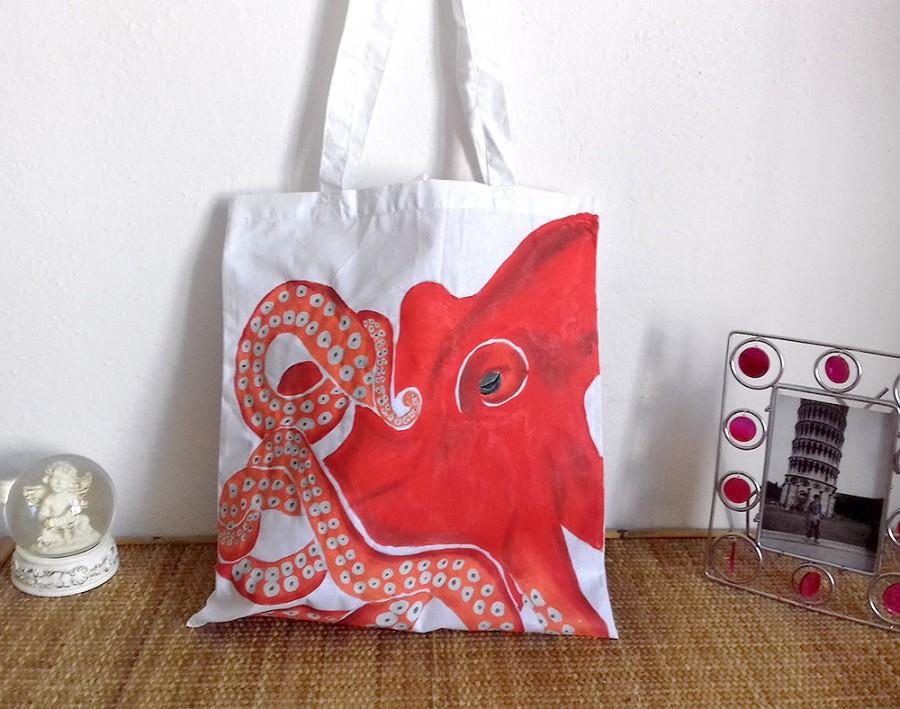 Свадьба - Octopus hand-painted shoulder bag exotic animals adventure travel bag handbags tiger women handbag women's gift girlfriend gift painted bag