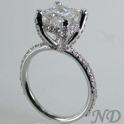 زفاف - 2.57ct. Pave Set  Diamond  Engagement  Ring