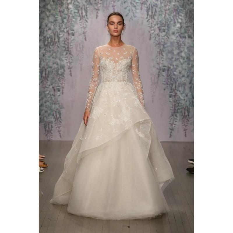 Wedding - Look 16 by Monique Lhuillier - Lace Long sleeve Floor length A-line Illusion Dress - 2017 Unique Wedding Shop