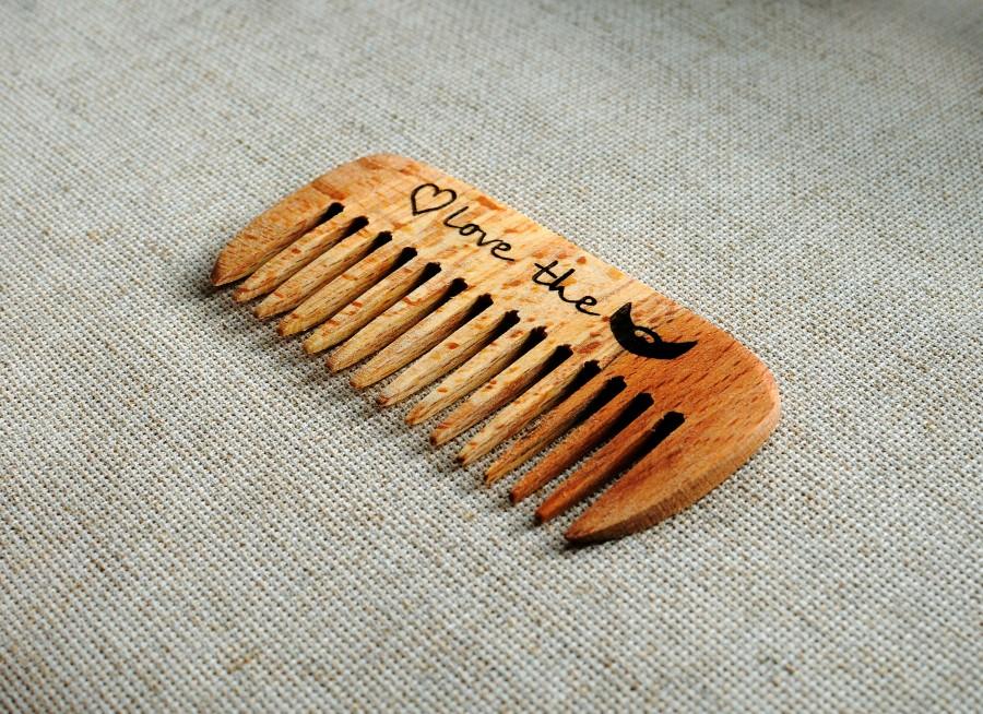 Wedding - Beard comb Personalized Wooden comb Anniversary gift for Boyfriend gift for men Groomsmen gift Engraved comb organic wood Mustache comb