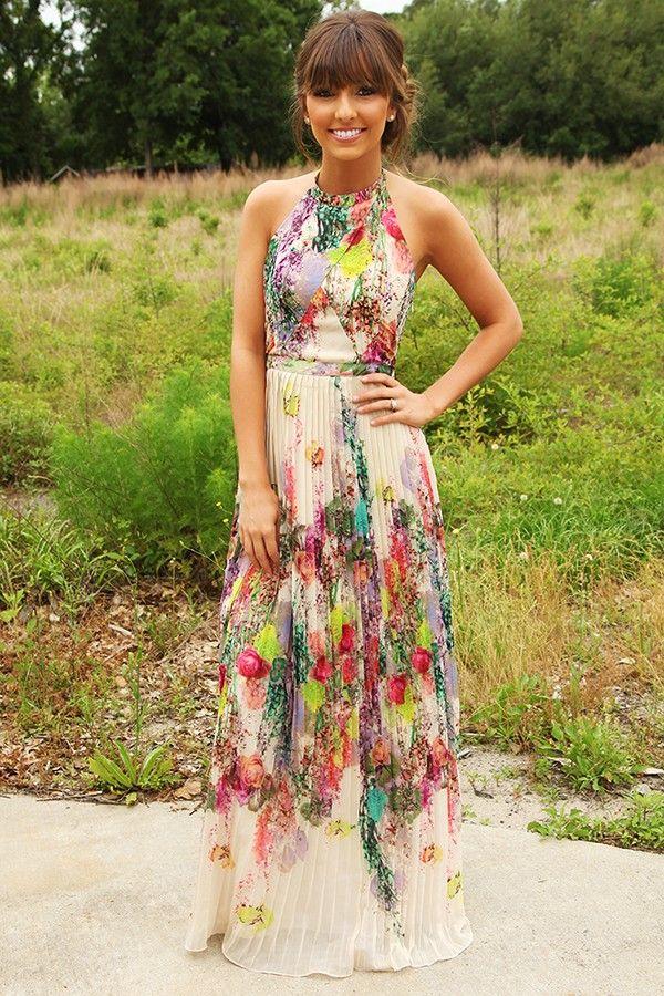 Hochzeit - Burst Into Colors Maxi Dress: Multi - What's New - Hope's Boutique