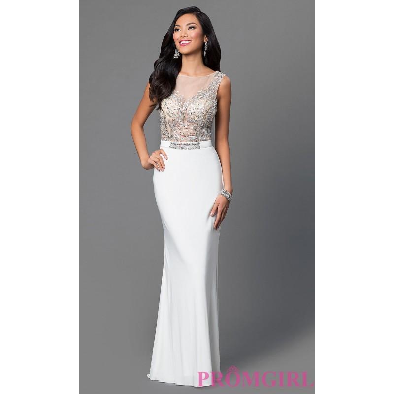Mariage - Ivory Dave and Johnny Dress with Illusion Back - Discount Evening Dresses 