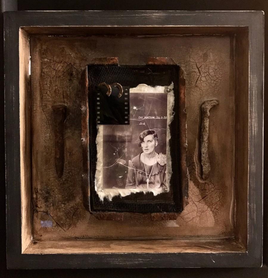 Hochzeit - Case NO 1 Mugshot Photograph Assemblage Found Objects Art By Artist