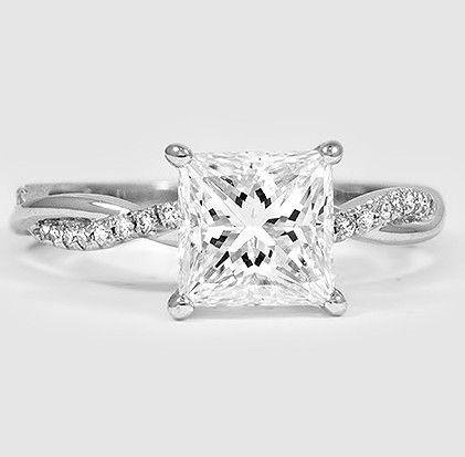Mariage - 18K White Gold Petite Twisted Vine Diamond Ring