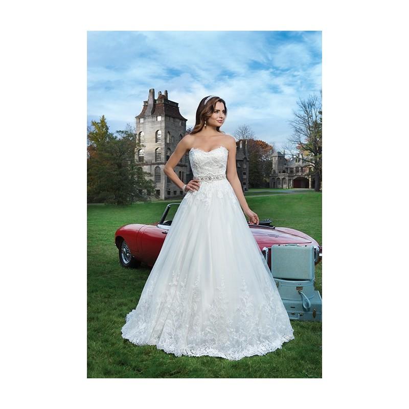 زفاف - Justin Alexander - Spring 2015 - Style 8732 Strapless Sweetheart Ball Gown With Crystal Beaded Belt - Stunning Cheap Wedding Dresses