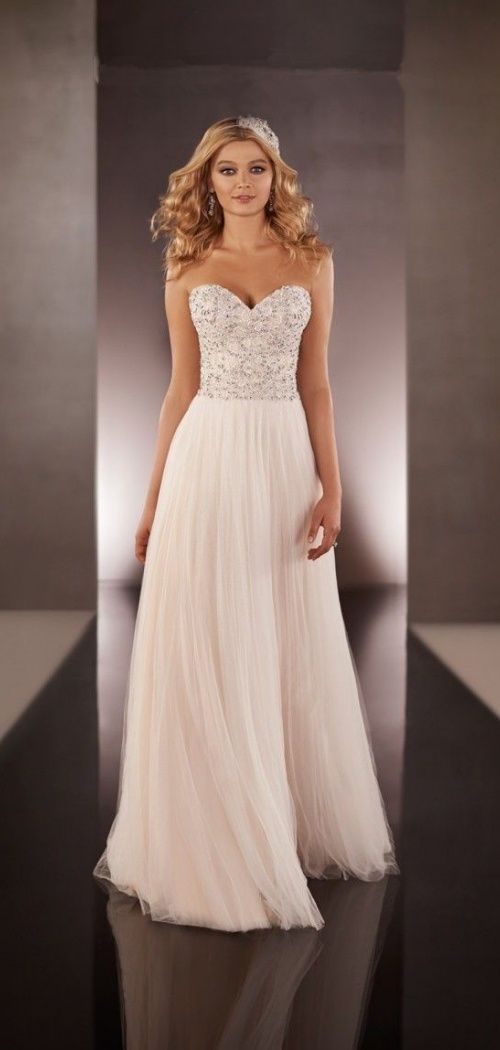 Mariage - A-line Tulle Sweetheart Charming Beading Wedding Dress