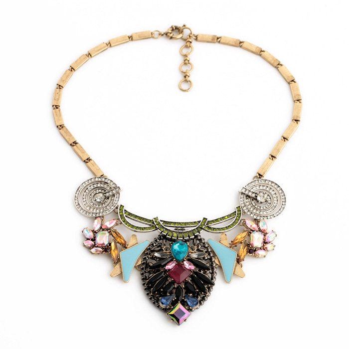 Hochzeit - Multi Colors Stone Clusters Necklace Bib Necklace By Trendysky