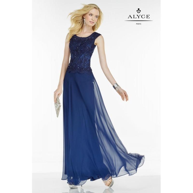 زفاف - Navy Alyce Mothers Gowns Long Island Alyce Black Label 5735 Alyce Paris Black Label - Top Design Dress Online Shop