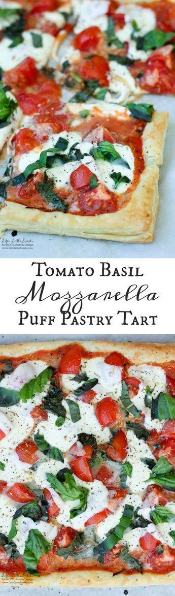 Hochzeit - Tomato Basil Mozzarella Puff Pastry Tart