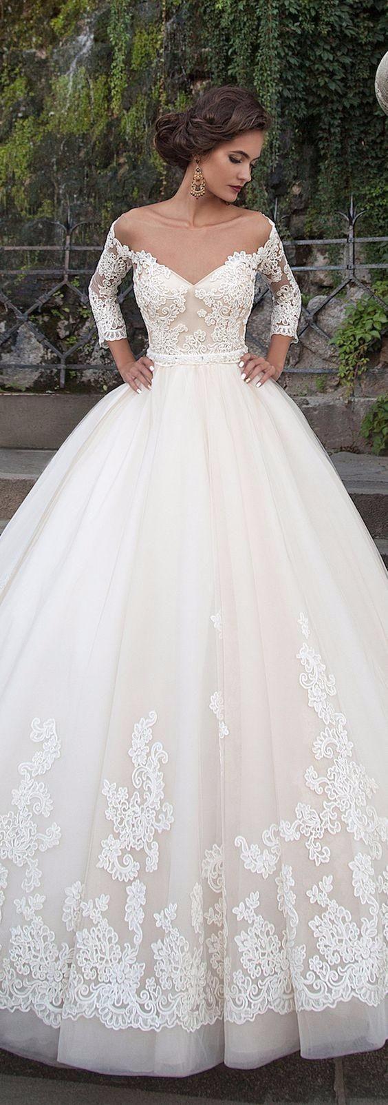Hochzeit - 30 Of The Most Graceful & Gorgeous Lace Sleeve Wedding Dresses
